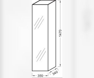 Пенал Jacob Delafon Rythmik/Odeon Up 40 см, EB998-N14, антрацит