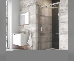 Душевая дверь в нишу Ravak Blix BLDP2-110, профиль сатин, витраж транспарент, 0PVD0U00Z1