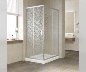 Душевой уголок Vegas Glass Za-F 90 x 80 x 190 см, профиль матовый хром, стекло фея