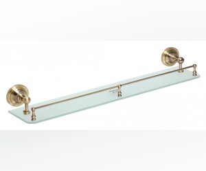 Полка стеклянная Bemeta Retro 144102267 60 x 12 x 9 см с бортиком, бронза