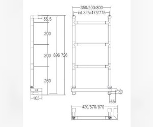 Полотенцесушитель электрический Margaroli Sereno MA0582NN0402CR, высота 72.6 см, ширина 42 см, хром
