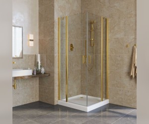 Душевой уголок Vegas Glass EFA Lux, 110 x 110 x 199.5 см, профиль золото, стекло прозрачное