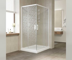 Душевой уголок Vegas Glass Za-F 120 x100 x 190 см, профиль белый, стекло фея