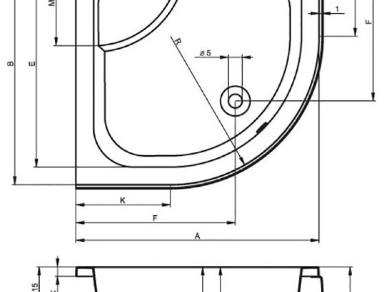 Поддон душевой Riho 343 90 x 90 см, DB43, с ножками и панелью