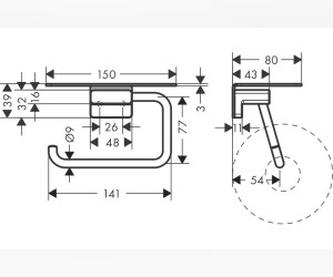 Держатель туалетной бумаги Hansgrohe AddStoris, с полкой, хром, 41772000