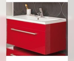 Тумба Акватон МАДРИД 120 М c 1 ящиком 1A168701MA940, бордо темный