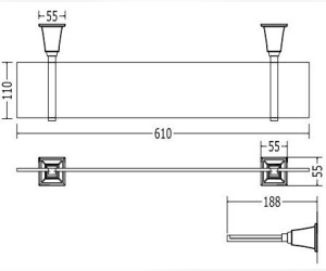 Полка Devon&Devon Time TM310CR, хром