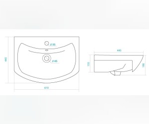 Раковина Santek Балтика-60, WH110246, 61 x 44.5 см, белая