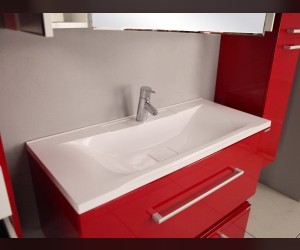 Тумба под раковину Акватон МАДРИД 120 М c 2 ящиками, 1A170301MA010, белый глянец