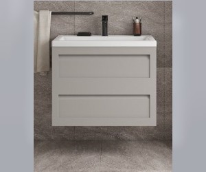 Тумба под раковину Art&Max Platino 75 см подвесная, светло-серый матовый, AM-Platino-750-2C-SO-GCM