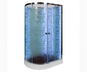 Душевая кабина Deto Em EM1512 L/R N LED гм 120 x 80 см, без крыши, с Led подсветкой, с гидромассажем