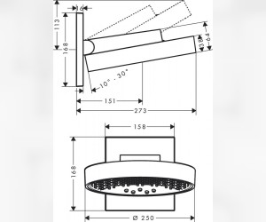 Верхний душ Hansgrohe Rainfinity 26232000, 250*250 мм, 3 режима струи, хром