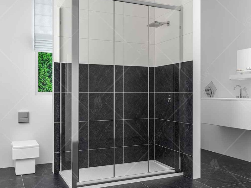 Душевой уголок RGW CL-40, 04094090-11, 90 х 100 x 185 см, дверь раздвижная, стекло прозрачное, хром