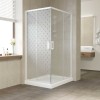 Душевой уголок Vegas Glass Za-F 120 x100 x 190 см, профиль белый, стекло флёр-де-лис