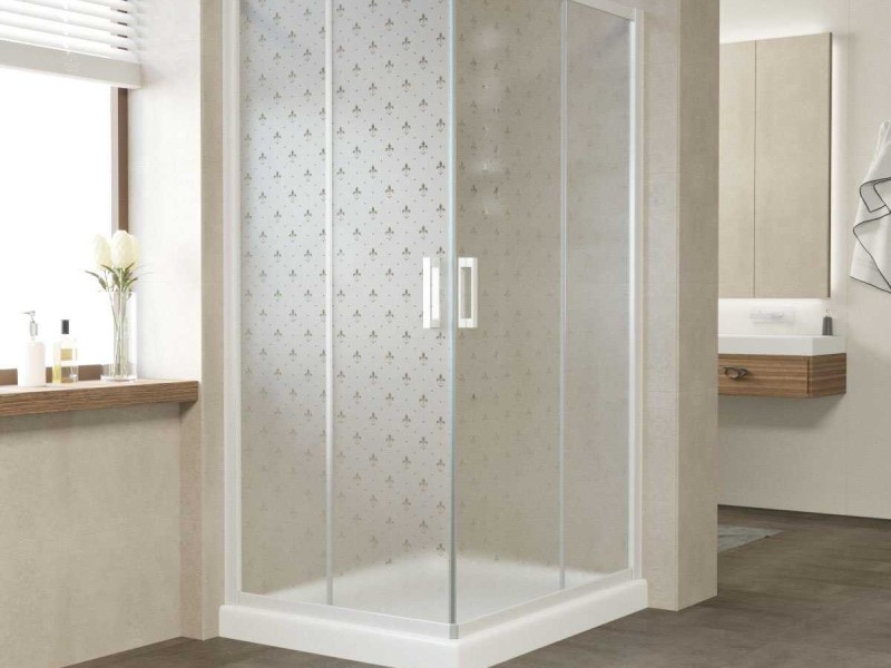 Душевой уголок Vegas Glass Za-F 120 x100 x 190 см, профиль белый, стекло флёр-де-лис