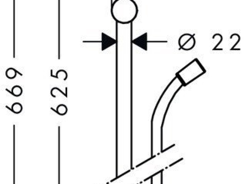 Штанга для душа Hansgrohe UnicaCroma 65 см со шлангом, 26503000