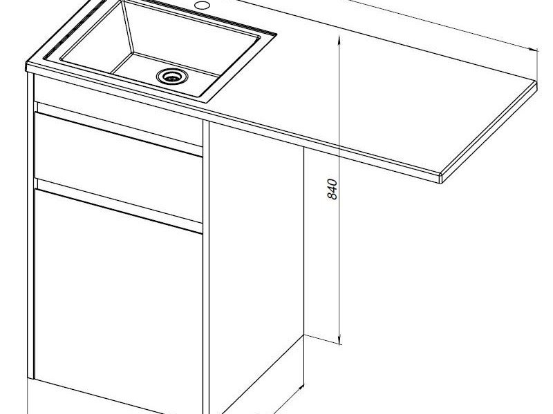 Тумба под раковину Aquanet Токио 48 00239289 (напольная, 1 ящик), цвет белый