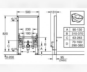 Инсталляция Grohe Rapid SL 38543000 для биде