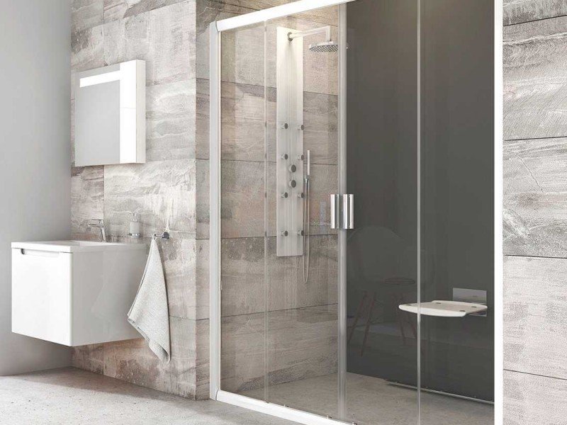 Душевая дверь в нишу Ravak Blix BLDP4-140, профиль белый, витраж транспарент, 0YVM0100Z1