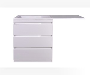 Тумба под раковину Style Line Даллас 140 СС-00002221 Люкс Plus, 140 см, напольная, белая, левая