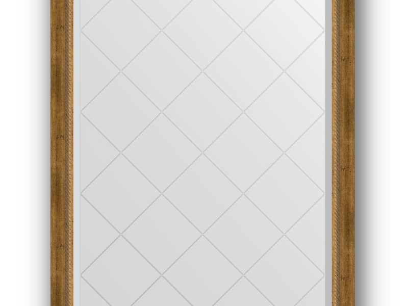 Зеркало с гравировкой в багетной раме Evoform Exclusive-G BY 4348 93 x 118 см, состаренная бронза с плетением