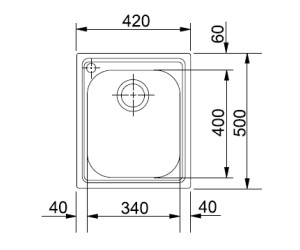Мойка Franke ARMONIA AMX 610, 101.0021.601, установка сверху, нержавеющая сталь, полированная, 42*50 см