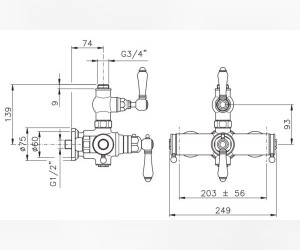 Cмеситель Nicolazzi Termostatico 4917GO18 для душа, золото/Dames Anglaise