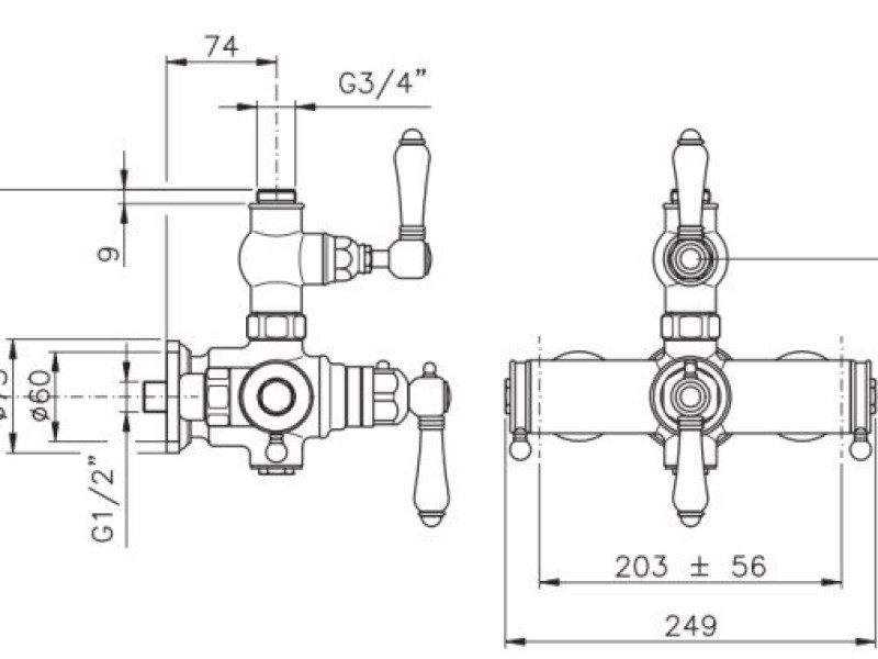 Cмеситель Nicolazzi Termostatico 4917GO18 для душа, золото/Dames Anglaise