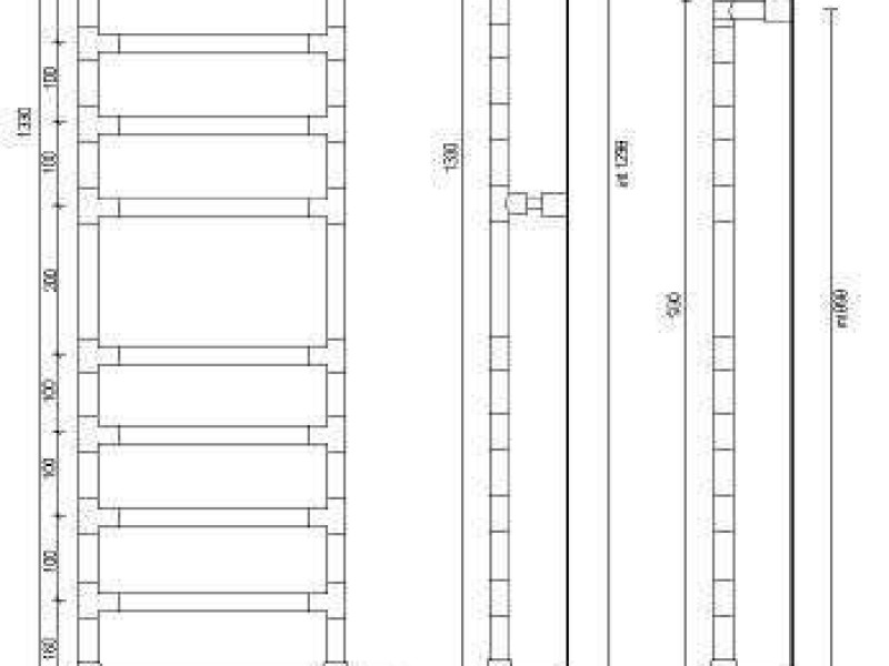 Полотенцесушитель электрический Margaroli Sereno 584-11 BOX 5847511CRNB, высота 133 см, ширина 87 см