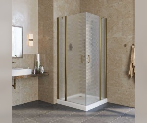 Душевой уголок Vegas Glass EFA Lux, 110 x 110 x 199.5 см, профиль бронза, стекло ретро