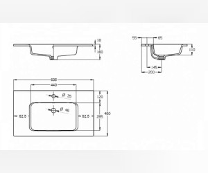 Раковина Roca The Gap 60 см, 3279A8000, фарфор, белый
