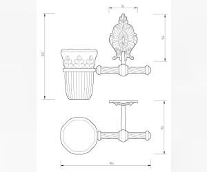 Стакан для щеток Migliore Elizabetta, цвет золото, 17052
