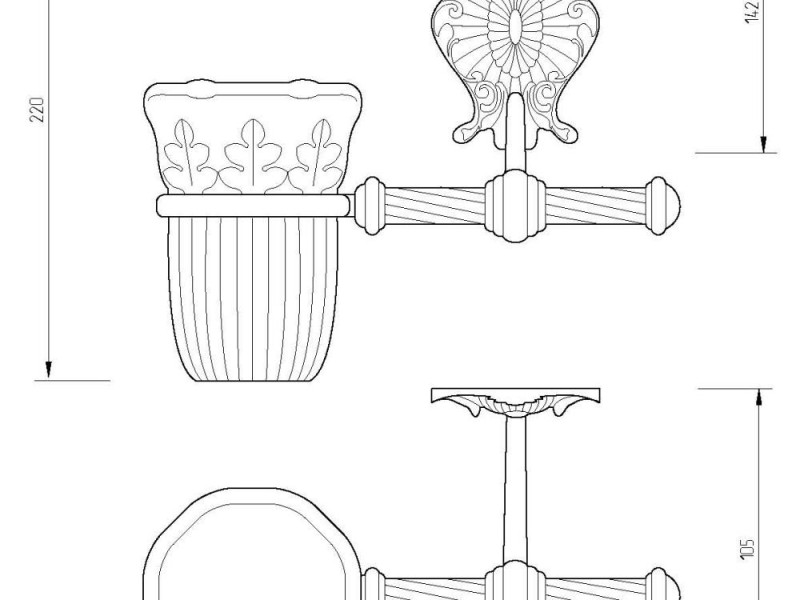 Стакан для щеток Migliore Elizabetta, цвет золото, 17052