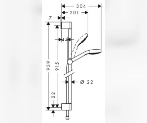 Душевой гарнитур Hansgrohe Select S Multi 90 см 26570400, белый/хром
