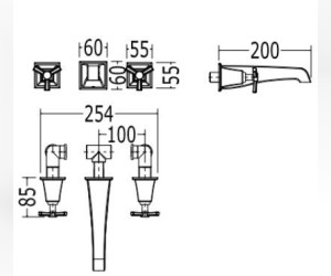 Смеситель Devon&Devon Time TIME233MNKSA для раковины, сатинированый никель