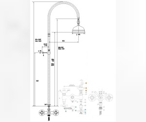 Душевая система Bandini Old England 660920JJ18D200, медь