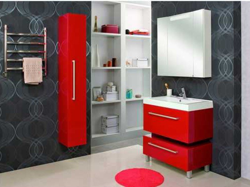 Шкаф-колонна Акватон МАДРИД М бордо тёмный