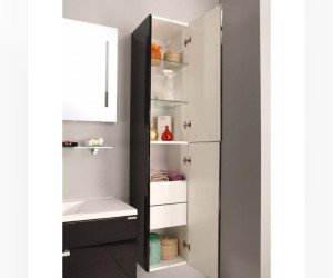 Шкаф-колонна Акватон МАДРИД М бордо тёмный