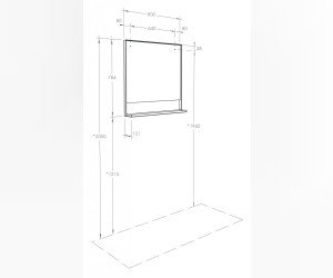 Зеркало Акватон Лофт Урбан 80 см с полкой, дуб орегон, 1A247902LQX50