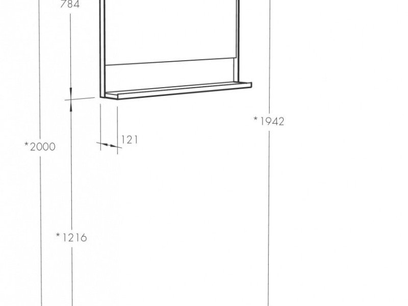 Зеркало Акватон Лофт Урбан 80 см с полкой, дуб орегон, 1A247902LQX50