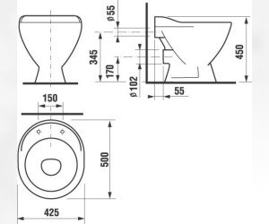 Видуар Jika Mira, 5104.6.000.000.1 напольный с решеткой