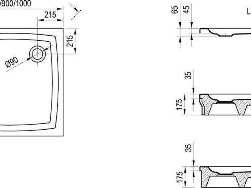 Поддон Ravak Perseus 90 РР, 90 x 90 см, белый, A027701510
