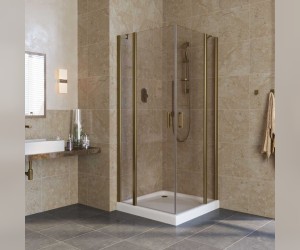 Душевой уголок Vegas Glass EFA Lux, 90 x 90 x 199.5 см, профиль бронза, стекло бронза