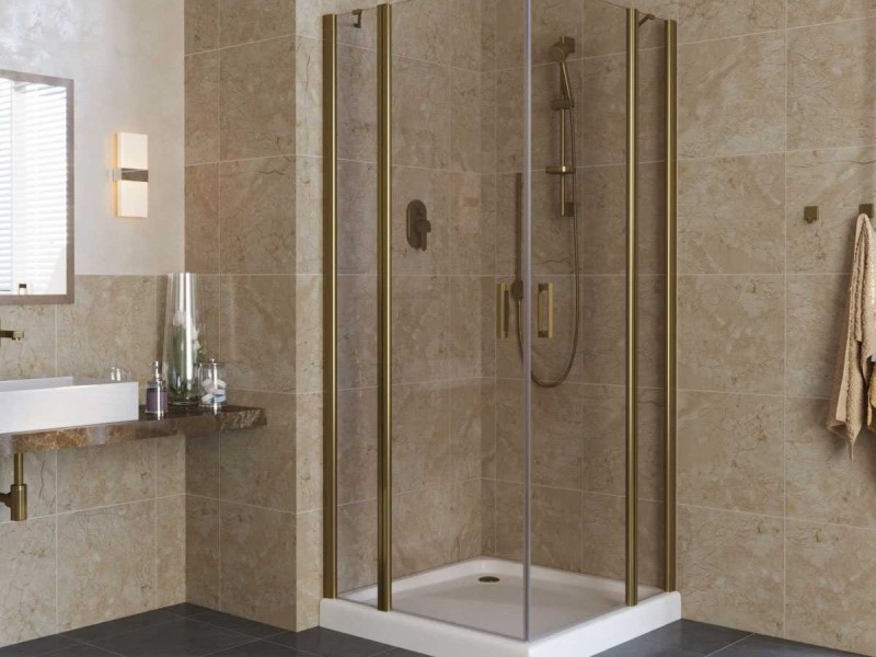 Душевой уголок Vegas Glass EFA Lux, 90 x 90 x 199.5 см, профиль бронза, стекло бронза