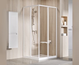 Душевая дверь Ravak Supernova SRV2-90 S, профиль белый, витраж транспарент, 14V70102Z1