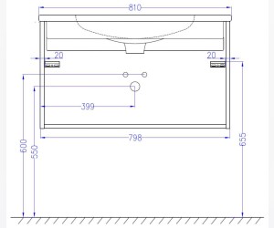 Тумба под раковину Jacob Delafon Madeleine EB2053-J51, 80 см, матовая белая
