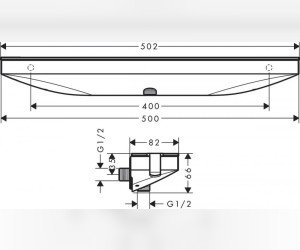 Шланговое подключение с полкой Hansgrohe Rainfinity Porter 500, белый матовый, 26858700