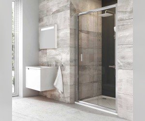 Душевая дверь в нишу Ravak Blix BLDP2-110, профиль блестящий, витраж транспарент, 0PVD0C00Z1