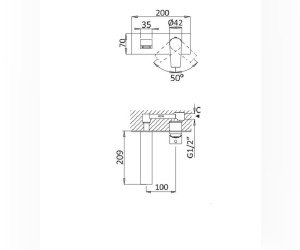Смеситель для раковины Cezares Nautic NAUTIC-BLI-NOP, с донным клапаном, черный матовый