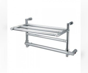 Полотенцесушитель электрический Margaroli Sereno 592 BOX 592475CR, с полкой, высота 33 см, ширина 57 см, хром